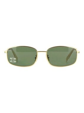 CELINE CL40285U RHINESTONE TRIOMPHE 30N Rectangle Sunglasses - Gold/Green